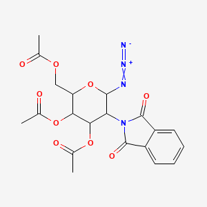 molecular formula C₂₀H₂₀N₄O₉ B1146660 2-Deoxy-2-(1,3-dihydro-1,3-dioxo-2H-isoindol-2-yl)-beta-D-glucopyranosyl azide 3,4,6-Triacetate CAS No. 102816-24-0