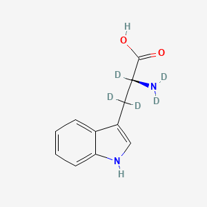 molecular formula C₁₁H₇D₅N₂O₂ B1146675 D-Tryptophan (indole-D5) CAS No. 1202359-57-6