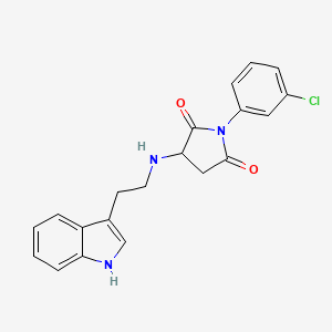 molecular formula C20H18ClN3O2 B11467083 1-(3-chlorophenyl)-3-{[2-(1H-indol-3-yl)ethyl]amino}pyrrolidine-2,5-dione 