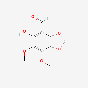 molecular formula C10H10O6 B11467108 5-Hydroxy-6,7-dimethoxy-2H-1,3-benzodioxole-4-carbaldehyde 