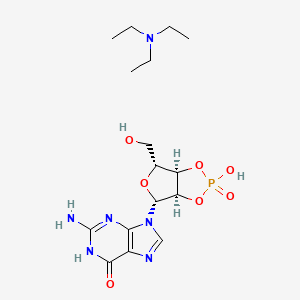 molecular formula C₁₆H₂₇N₆O₇P B1146712 鸟苷 2',3'-环状单磷酸三乙胺盐 CAS No. 73647-09-3