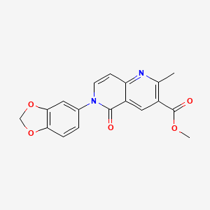 molecular formula C18H14N2O5 B11467174 Methyl 6-(2H-1,3-benzodioxol-5-yl)-2-methyl-5-oxo-1,6-naphthyridine-3-carboxylate 