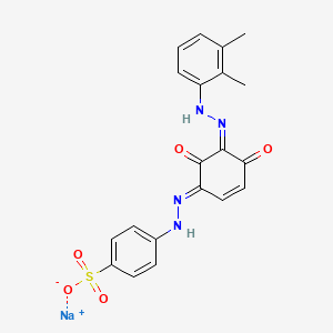 B1146724 Benzenesulfonic acid, 4-(2-(3-(2-(2,3-dimethylphenyl)diazenyl)-2,4-dihydroxyphenyl)diazenyl)-, sodium salt (1:1) CAS No. 89784-93-0