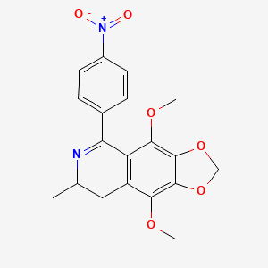 molecular formula C19H18N2O6 B11467242 4,9-Dimethoxy-7-methyl-5-(4-nitrophenyl)-7,8-dihydro[1,3]dioxolo[4,5-g]isoquinoline 