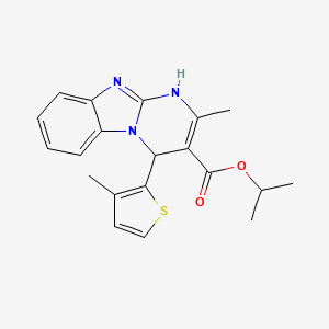 molecular formula C20H21N3O2S B11467369 Propan-2-yl 2-methyl-4-(3-methylthiophen-2-yl)-1,4-dihydropyrimido[1,2-a]benzimidazole-3-carboxylate 