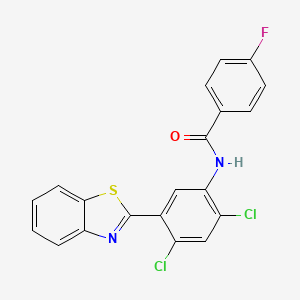 molecular formula C20H11Cl2FN2OS B11467387 N-[5-(1,3-benzothiazol-2-yl)-2,4-dichlorophenyl]-4-fluorobenzamide 