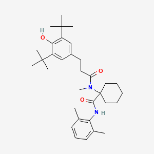 molecular formula C33H48N2O3 B11467562 1-{[3-(3,5-di-tert-butyl-4-hydroxyphenyl)propanoyl](methyl)amino}-N-(2,6-dimethylphenyl)cyclohexanecarboxamide 