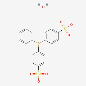 4-[Phenyl-(4-sulfonatophenyl)phosphanyl]benzenesulfonate;hydrate