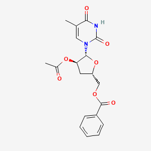 molecular formula C19H20N2O7 B1146769 2'-O-Acetyl-5'-O-benzoyl-3'-deoxy-5-methyluridine CAS No. 143653-60-5