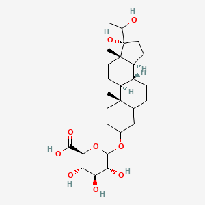 molecular formula C₂₇H₄₄O₉ B1146771 孕烷三醇 3a-O-β-D-葡萄糖醛酸苷 CAS No. 74915-85-8