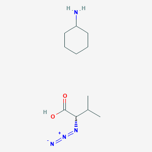 molecular formula C₅H₉N₃O₂ B1146781 (S)-2-Azido Isovaleric Acid Cyclohexylammonium Salt CAS No. 1217462-63-9