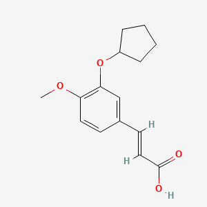 molecular formula C15H18O4 B1146807 3-[3-(Cyclopentyloxy)-4-methoxyphenyl]acrylic acid CAS No. 145743-83-5