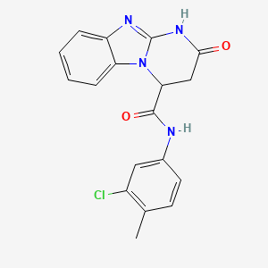 molecular formula C18H15ClN4O2 B11468318 N-(3-chloro-4-methylphenyl)-2-oxo-1,2,3,4-tetrahydropyrimido[1,2-a]benzimidazole-4-carboxamide 