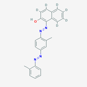 molecular formula C₂₄H₁₄D₆N₄O B1146840 2-Naphthalen-3,4,5,6,7,8-d6-ol, 1-[2-[2-methyl-4-[2-(2-methylphenyl)diazenyl]phenyl]diazenyl]- CAS No. 1014689-18-9