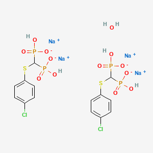 molecular formula 2C7H7ClO6P2S.4Na.H2O B1146841 替卢地酸二钠半水合物 CAS No. 155453-10-4