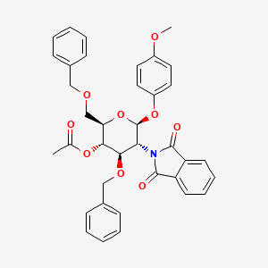molecular formula C37H35NO9 B1146847 4-甲氧苯基 4-O-乙酰基-3,6-二-O-苄基-2-脱氧-2-邻苯二甲酰亚胺基-β-D-吡喃葡萄糖苷 CAS No. 140615-77-6