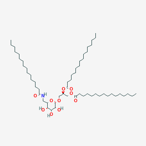 molecular formula C₅₇H₁₀₉NO₁₀ B1146850 1,2-Dipalmitoyl-3-(N-palmitoyl-6'-amino-6'-deoxy-alpha-d-glucosyl)-sn-glycerol CAS No. 843651-89-8