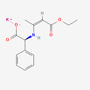 molecular formula C₁₄H₁₆KNO₄ B1146852 Potassium L-(1-ethoxycarbonylpropen-2-yl)-alpha-aminophenylacetate CAS No. 20421-26-5