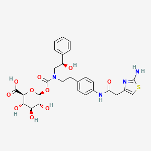 molecular formula C₂₈H₃₂N₄O₁₀S B1146855 Mirabegron N-carbamoylglucuronide CAS No. 1365244-67-2