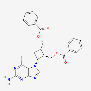 [(2S,3R)-3-(2-amino-6-iodopurin-7-yl)-2-(benzoyloxymethyl)cyclobutyl]methyl benzoate