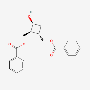 molecular formula C₂₀H₂₀O₅ B1146868 (1S,2S,3S)-2,3-Bis(benzoyloxymethyl)cyclobutanol CAS No. 132294-17-8
