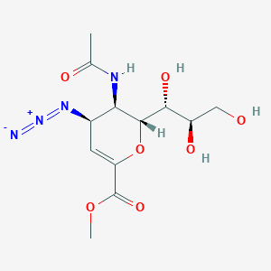 molecular formula C₁₂H₁₈N₄O₇ B1146887 Zanamivir Azide Methyl Ester CAS No. 152178-79-5