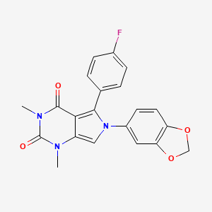 molecular formula C21H16FN3O4 B11468881 6-(1,3-benzodioxol-5-yl)-5-(4-fluorophenyl)-1,3-dimethyl-1H-pyrrolo[3,4-d]pyrimidine-2,4(3H,6H)-dione 
