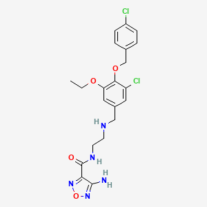 molecular formula C21H23Cl2N5O4 B11468961 4-amino-N-[2-({3-chloro-4-[(4-chlorobenzyl)oxy]-5-ethoxybenzyl}amino)ethyl]-1,2,5-oxadiazole-3-carboxamide 