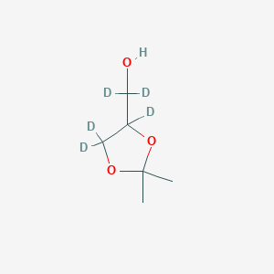 molecular formula C₆H₇D₅O₃ B1146903 (R,S)-2,2-Dimethyl-1,3-dioxolane-4-methanol-d5 CAS No. 74300-14-4