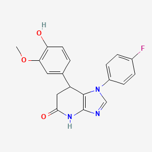 molecular formula C19H16FN3O3 B11469093 1-(4-fluorophenyl)-7-(4-hydroxy-3-methoxyphenyl)-1,4,6,7-tetrahydro-5H-imidazo[4,5-b]pyridin-5-one 