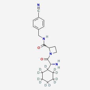molecular formula C₂₀H₁₅D₁₁N₄O₂ B1146910 1-((2R)-2-Amino-2-cyclohexylacetyl)-N-(4'-cyanobenzyl)-2-L-azetidinecarboxamide-d11 CAS No. 1356930-51-2
