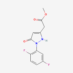 molecular formula C12H10F2N2O3 B11469159 Methyl 2-[1-(2,5-difluorophenyl)-5-hydroxypyrazol-3-yl]acetate 