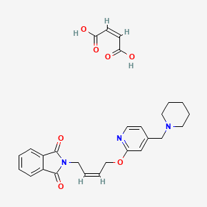 molecular formula C₂₇H₂₉N₃O₇ B1146922 (Z)-2-(4-((4-(Piperidin-1-ylmethyl)pyridin-2-yl)oxy)but-2-en-1-yl)isoindoline-1,3-dione maleate CAS No. 146447-26-9