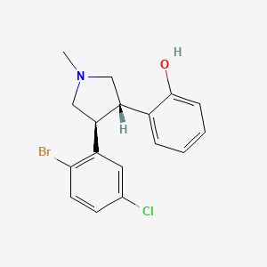 molecular formula C17H17BrClNO B1146943 2-(trans-4-(2-Bromo-5-chlorophenyl)-1-methylpyrrolidin-3-yl)phenol CAS No. 1000890-02-7