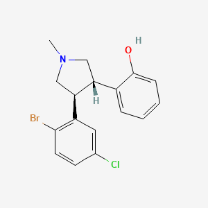 molecular formula C₁₇H₁₇BrClNO B1146943 2-(trans-4-(2-Bromo-5-chlorophenyl)-1-methylpyrrolidin-3-yl)phenol CAS No. 1000890-02-7
