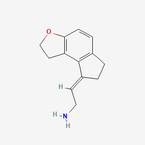 molecular formula C₁₃H₁₅NO B1146946 (E)-2-(1,6,7,8-Tetrahydro-2H-indeno[5,4-b]furan-8-ylidene)ethylamine CAS No. 196597-61-2