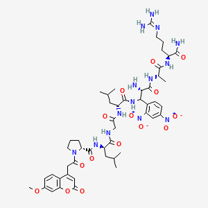 molecular formula C49H68N14O15 B1146952 Mca-Pro-Leu-Gly-Leu-Dap(Dnp)-Ala-Arg-NH2 CAS No. 140430-53-1