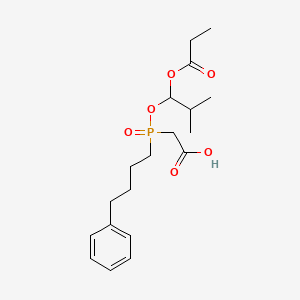 [(2-Methyl-1-propionylpropoxy)(4-phenylbutyl)phosphinoyl]acetic acid