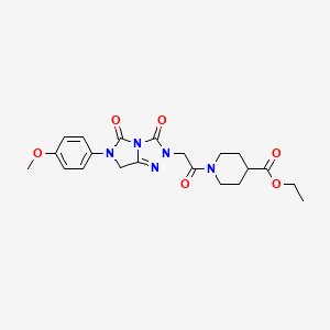 molecular formula C21H25N5O6 B11469545 ethyl 1-{[6-(4-methoxyphenyl)-3,5-dioxo-6,7-dihydro-3H-imidazo[5,1-c][1,2,4]triazol-2(5H)-yl]acetyl}piperidine-4-carboxylate 