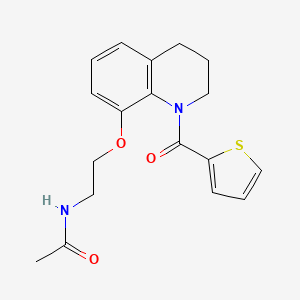 molecular formula C18H20N2O3S B11469611 N-(2-{[1-(thiophen-2-ylcarbonyl)-1,2,3,4-tetrahydroquinolin-8-yl]oxy}ethyl)acetamide 
