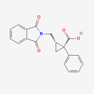 molecular formula C19H15NO4 B1146966 2-((1,3-Dioxoisoindol-2-yl)methyl)-1-phenylcyclopropane-1-carboxylic acid CAS No. 69160-56-1