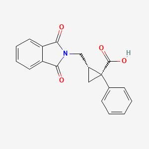 molecular formula C₁₉H₁₅NO₄ B1146966 cis-2-((1,3-Dioxoisoindolin-2-yl)methyl)-1-phenylcyclopropanecarboxylic acid CAS No. 69160-56-1