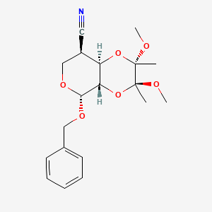 molecular formula C₁₉H₂₅NO₆ B1146970 (2S,3S,4aS,5S,8R,8aR)-2,3-dimethoxy-2,3-dimethyl-5-phenylmethoxy-5,7,8,8a-tetrahydro-4aH-pyrano[3,4-b][1,4]dioxine-8-carbonitrile CAS No. 1084896-40-1