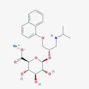 molecular formula C₂₂H₂₈NNaO₈ B1146975 (S)-普萘洛尔β-D-葡萄糖醛酸钠盐 CAS No. 87144-73-8