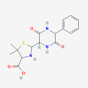 molecular formula C₁₆H₁₉N₃O₄S B1147005 2-(3,6-二氧代-5-苯基哌嗪-2-基)-5,5-二甲基-1,3-噻唑烷-4-羧酸 CAS No. 49841-96-5