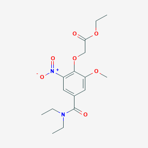 molecular formula C16H22N2O7 B11470149 Ethyl [4-(diethylcarbamoyl)-2-methoxy-6-nitrophenoxy]acetate 