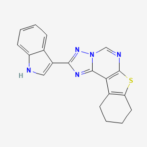 molecular formula C19H15N5S B11470193 2-(1H-indol-3-yl)-8,9,10,11-tetrahydro[1]benzothieno[3,2-e][1,2,4]triazolo[1,5-c]pyrimidine 