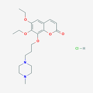 2H-1-Benzopyran-2-one, 6,7-diethoxy-8-(3-(4-methyl-1-piperazinyl)propoxy)-, dihydrochloride
