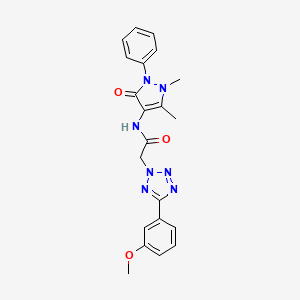 molecular formula C21H21N7O3 B11470251 N-(1,5-dimethyl-3-oxo-2-phenyl-2,3-dihydro-1H-pyrazol-4-yl)-2-[5-(3-methoxyphenyl)-2H-tetrazol-2-yl]acetamide 
