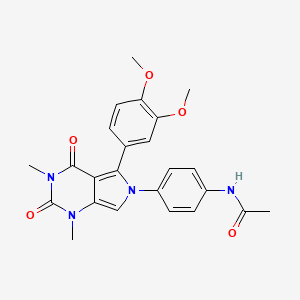 molecular formula C24H24N4O5 B11470479 N-{4-[5-(3,4-dimethoxyphenyl)-1,3-dimethyl-2,4-dioxo-1,2,3,4-tetrahydro-6H-pyrrolo[3,4-d]pyrimidin-6-yl]phenyl}acetamide 